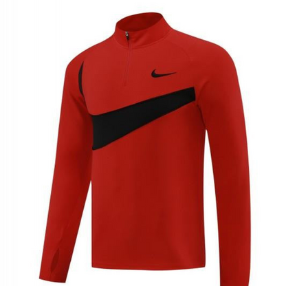 2024 Nike Red/Black Half Zipper Jacket+Pants
