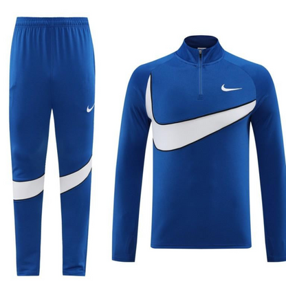 2024 Nike Blue/White Half Zipper Jacket+Pants
