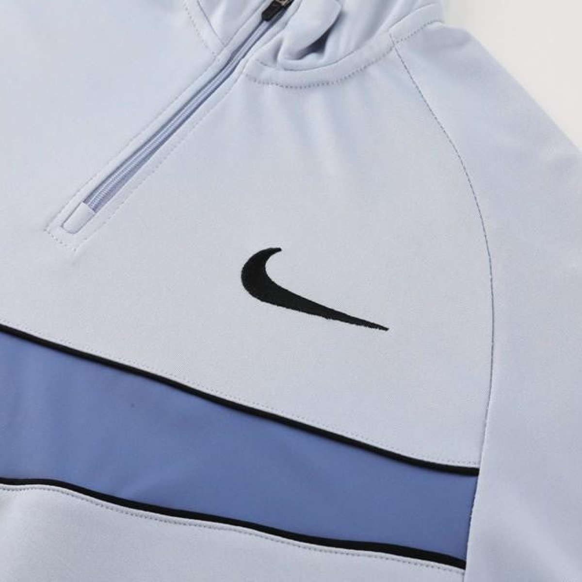 2024 Nike Light Blue Half Zipper Jacket+Pants