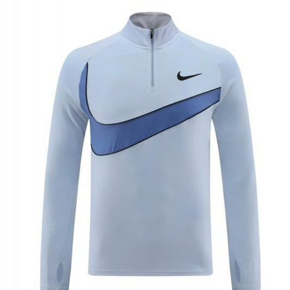 2024 Nike Light Blue Half Zipper Jacket+Pants