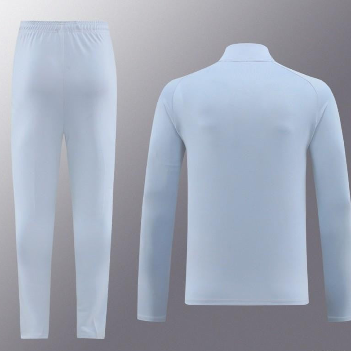 2024 Nike Light Blue Half Zipper Jacket+Pants