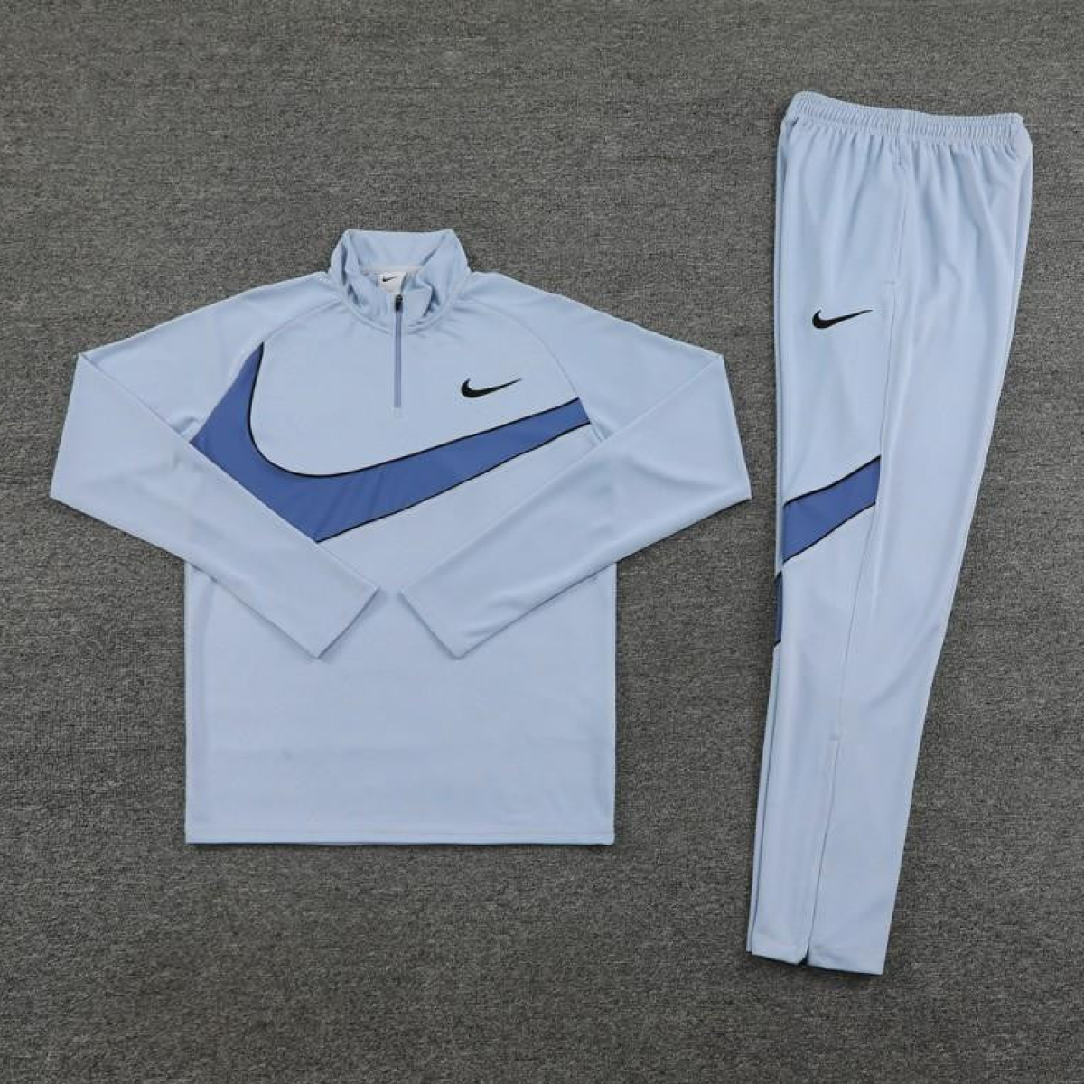 2024 Nike Light Blue Half Zipper Jacket+Pants