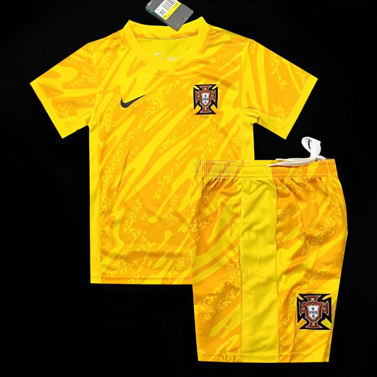 Kids 2024 Portugal Yellow Goalkeeper Jersey