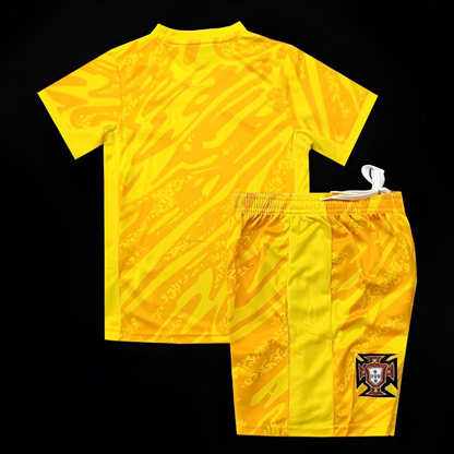 Kids 2024 Portugal Yellow Goalkeeper Jersey