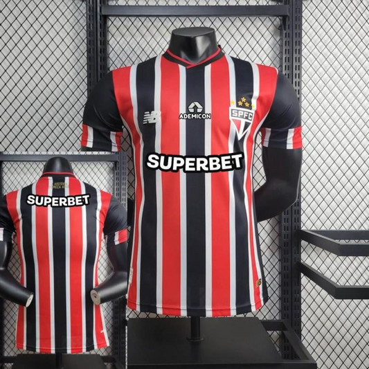 Player Version 2024/25 Sao Paulo Away Jersey  + All Sponsored and Chest Patch