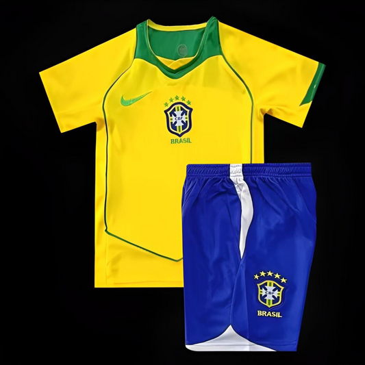 Retro 2004 Kids Brazil Home Jersey