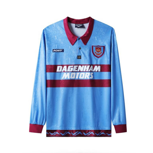 Retro 95/97 West Ham United Long Sleeve Away Blue Jersey