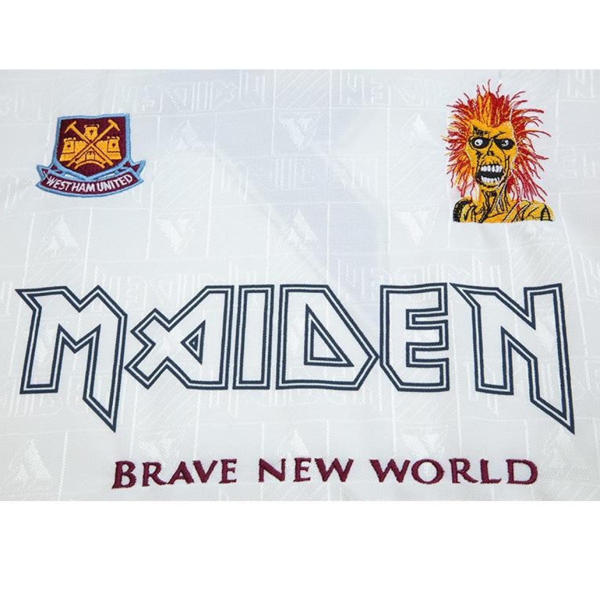 Retro 99/01 West Ham X Iron Maiden Away White Jersey