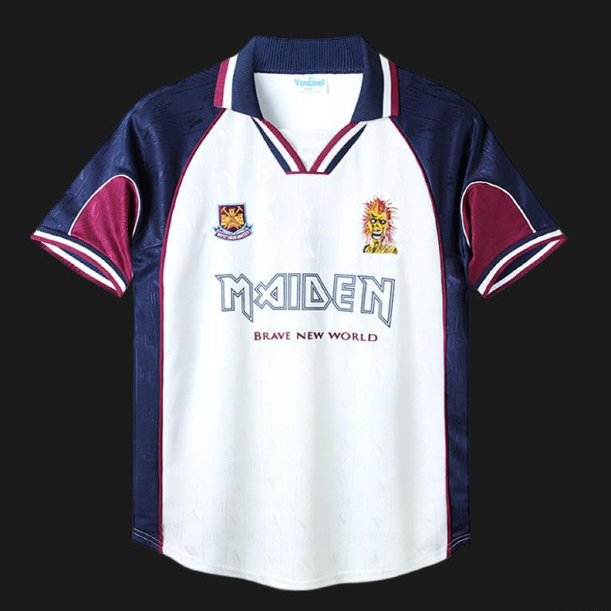 Retro 99/01 West Ham X Iron Maiden Away White Jersey