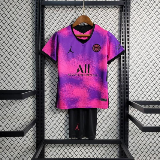 Retro 20-21 Kids PSG Paris Forth Pink Jersey