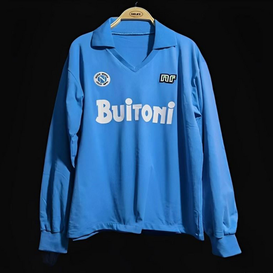 Retro Napoli 87/88 Home Long Sleeve Soccer Jersey