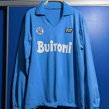Retro Napoli 87/88 Home Long Sleeve Soccer Jersey