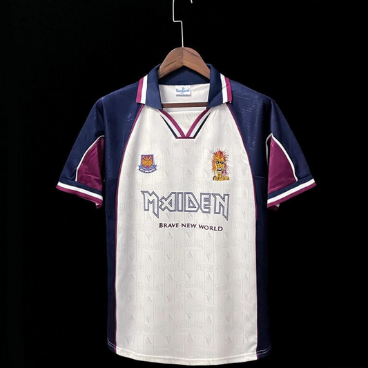 Retro 1999 West Ham Iron Maiden Away Soccer Jersey