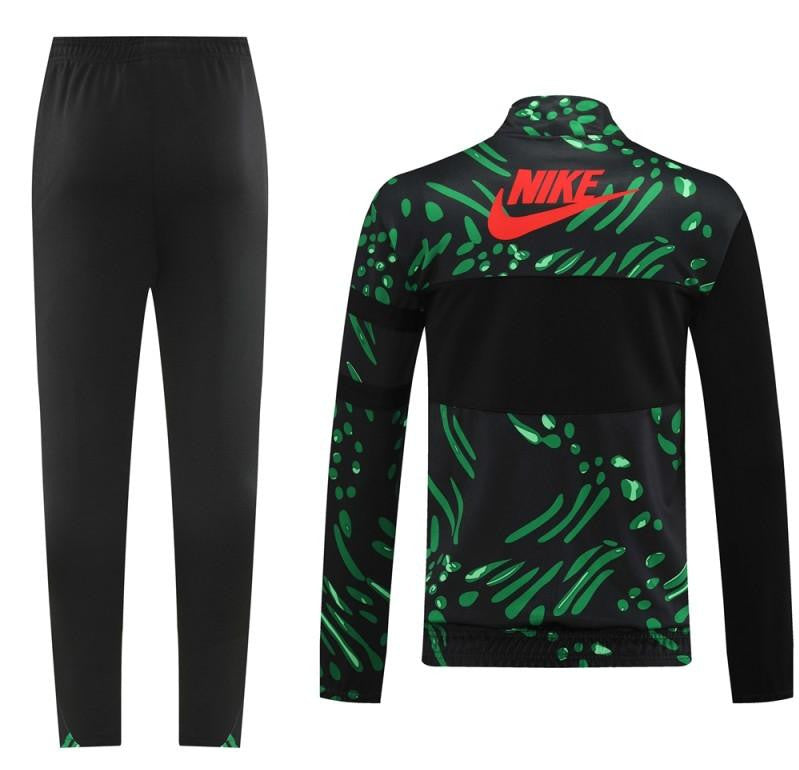 2024 Nigeria Black/Green Full Zipper Jacket +Long Pants