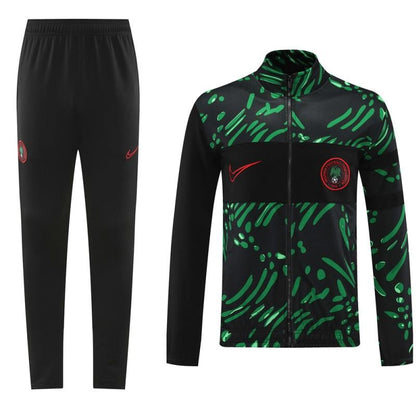 2024 Nigeria Black/Green Full Zipper Jacket +Long Pants