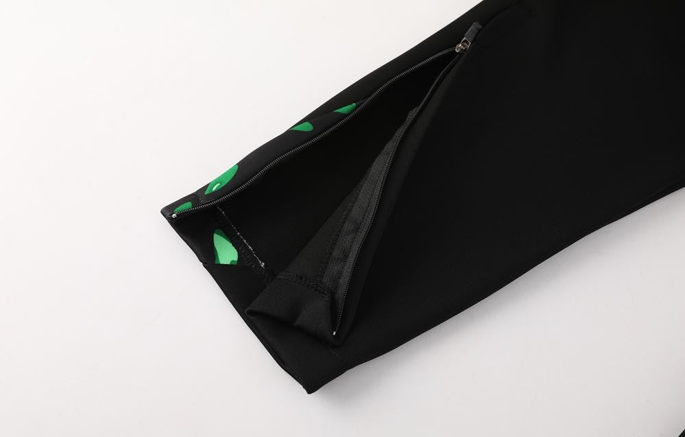2024 Nigeria Black/Green Full Zipper Jacket +Long Pants